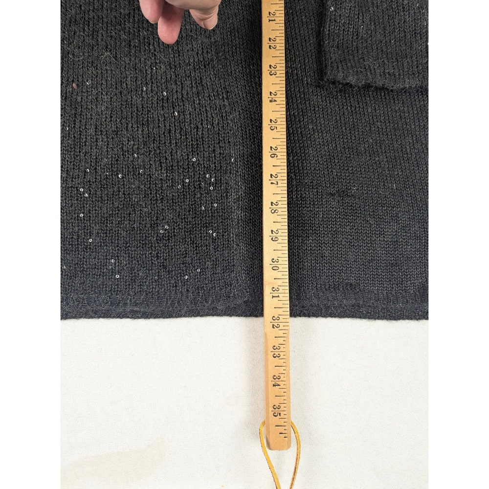 Avalin Womens Sequin Knit Pullover Sweater Charcoal Gray Crew Neck Size Large - Picture 11 of 16